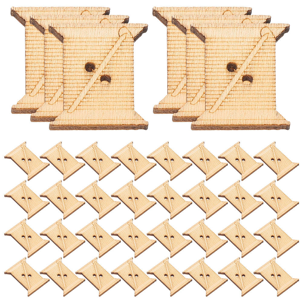 Sewing Art - 100Pcs Wooden Embroidery Floss Bobbins Thread