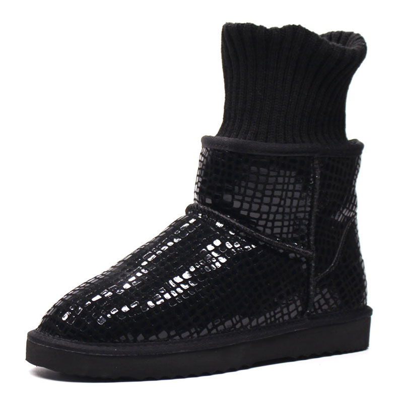 Women‘s Genuine Leather Winter - Sewing Knit recension och pris