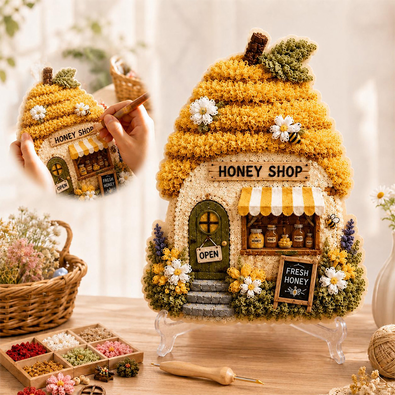 3D Mushroom House Poke Art DIY - Sewing Art recension och pris